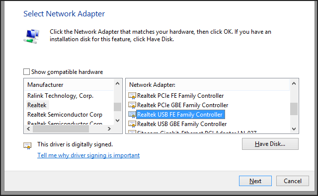download network adapter for windows 10